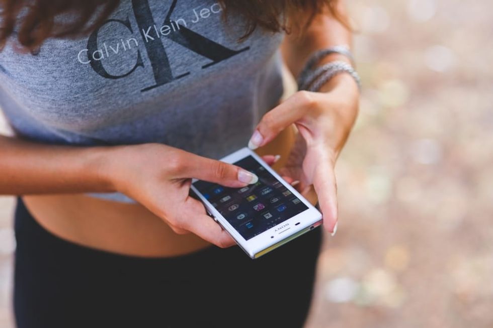 phone, lady, computer