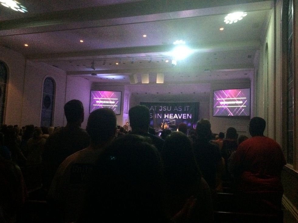 Photo from the first Engage JSU service of Fall 2018 semester.