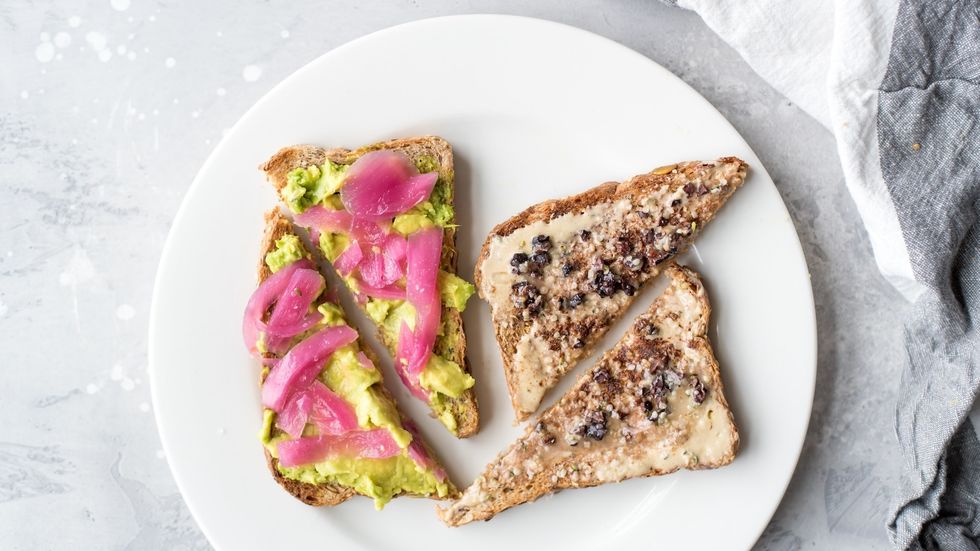 plates of fruits and vegetables
