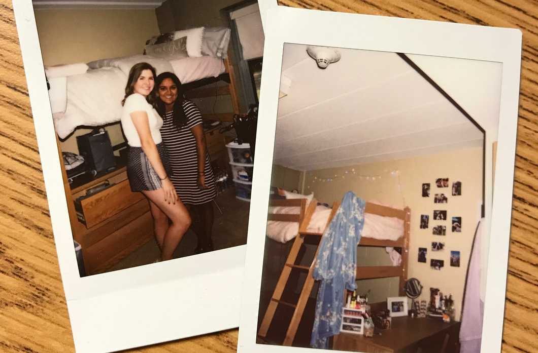 polaroids of college freshmen roommates