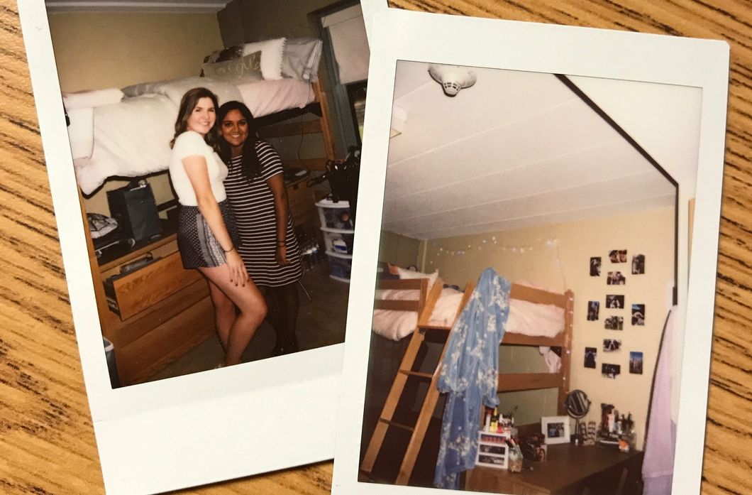 polaroids of college freshmen roommates 