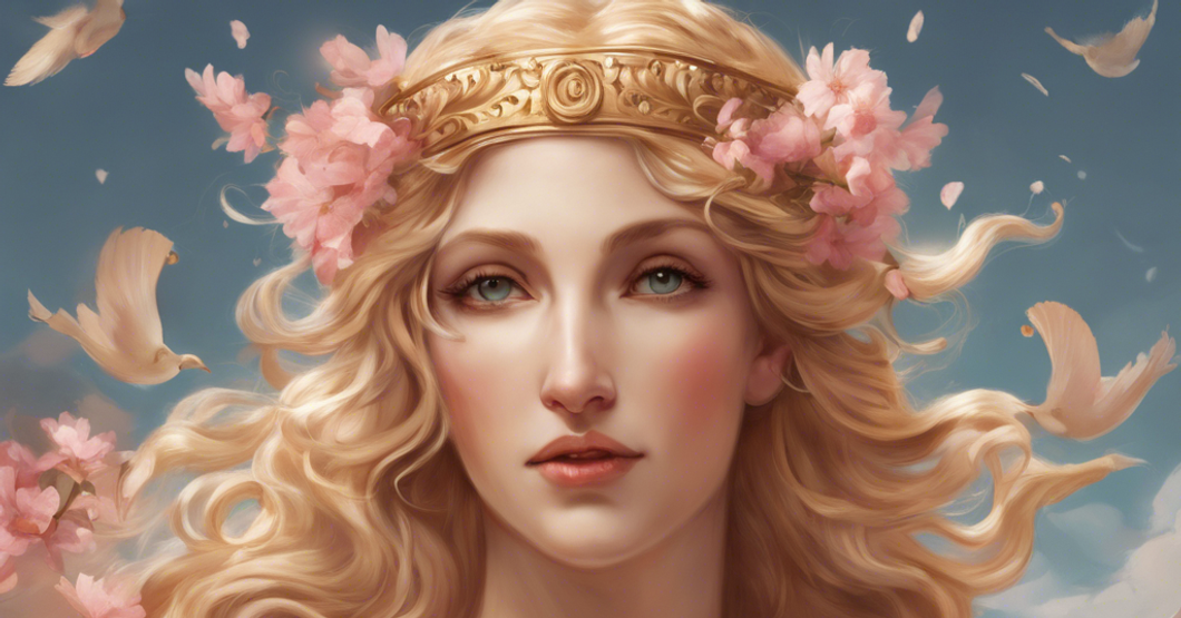 Portrait image of a Woman with long hair and a flower crown