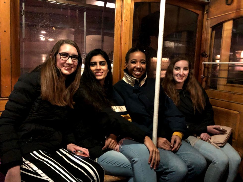 Riding the cable car!