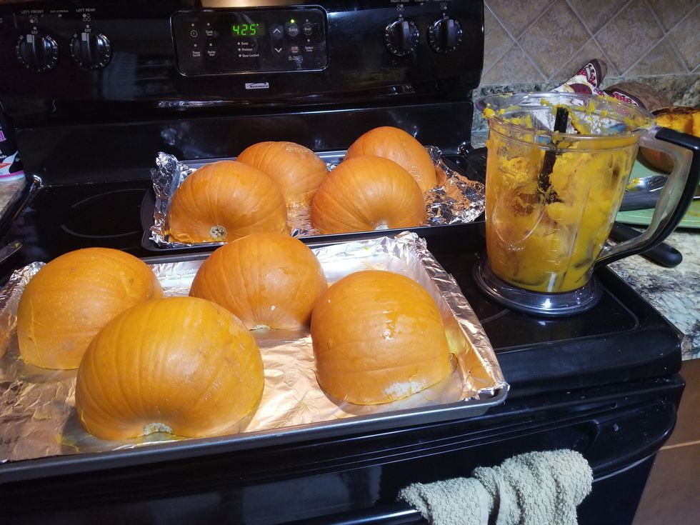 Roasting and Pureeing Pumpkins