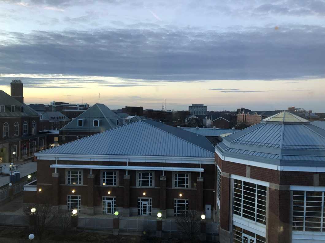 rooftop view of college campus