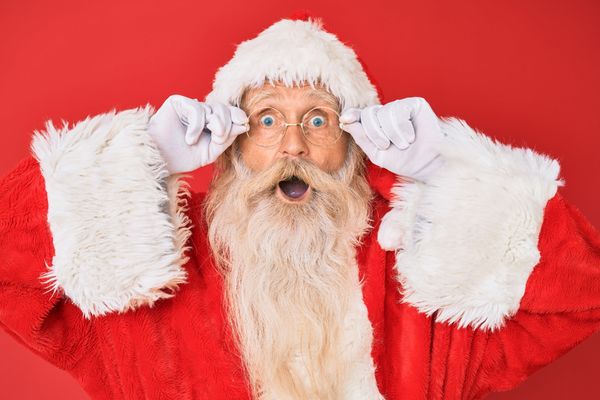 santa claus with red background