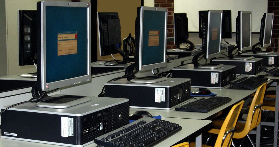 school computers ready for games to be played