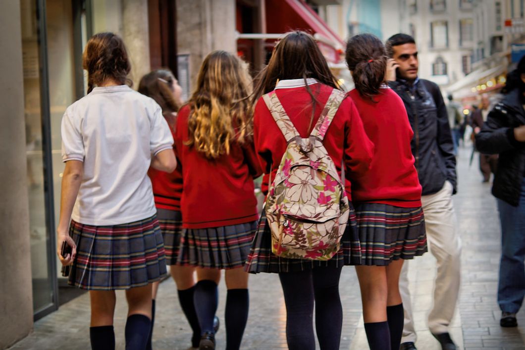 School girls backpack uniform