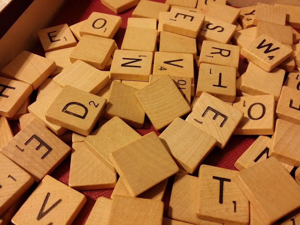 Scrabble game pieces