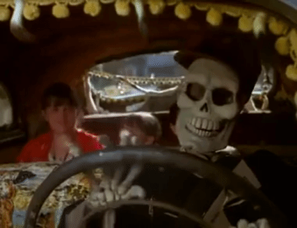 skeleton driving gif