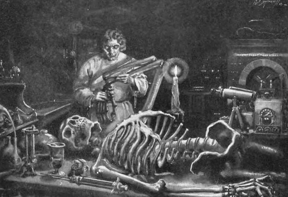 skeleton in a lab