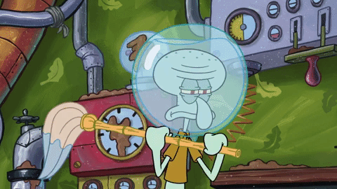 squidward with a mop