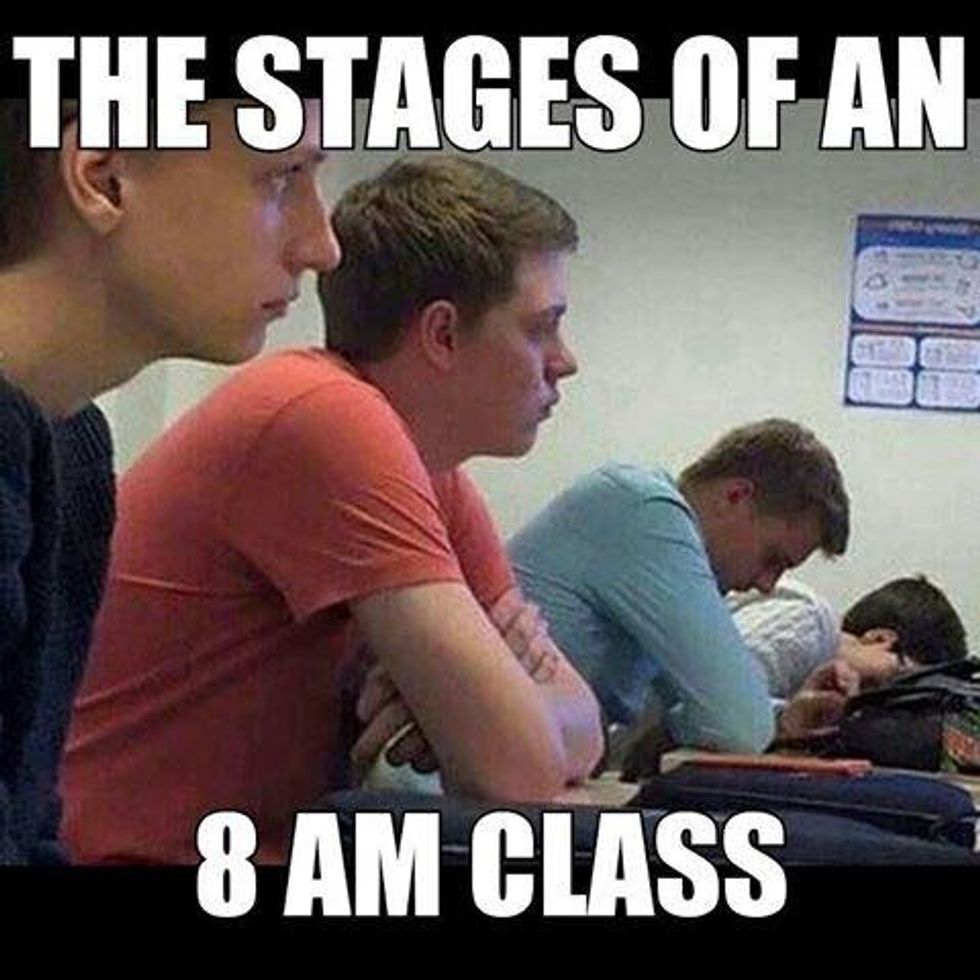 stages of an 8 a.m. class