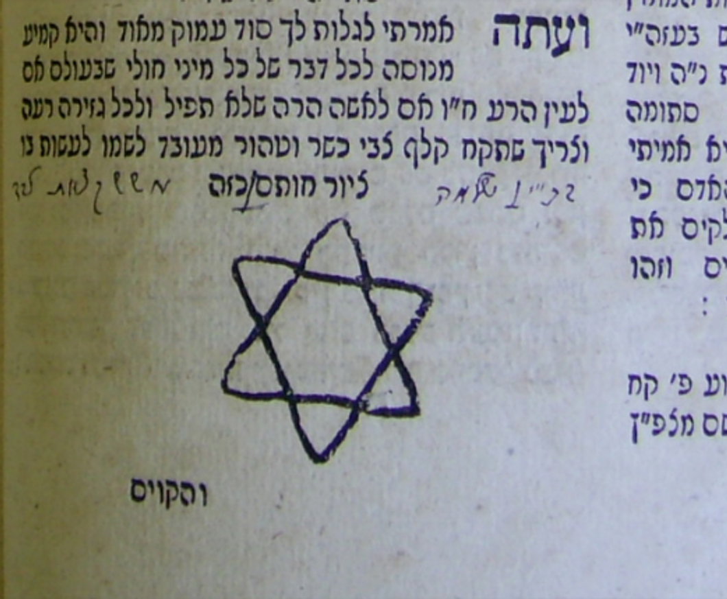 Star of David and Kabalah text