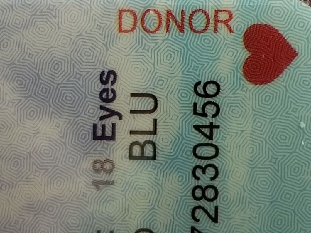 State ID donor mark