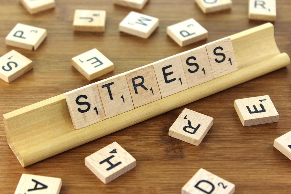 Stress Written in Scrabble Letters