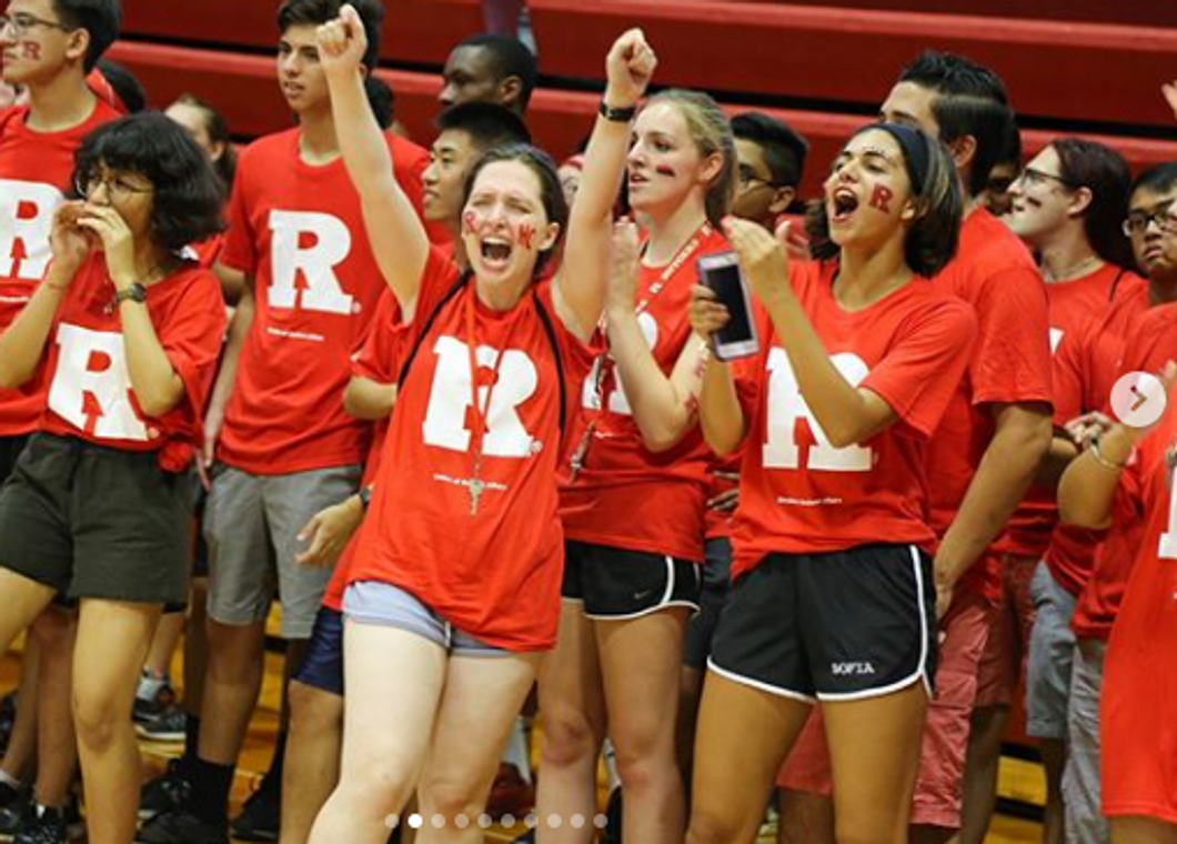 Students at Rutgers "throwdown"