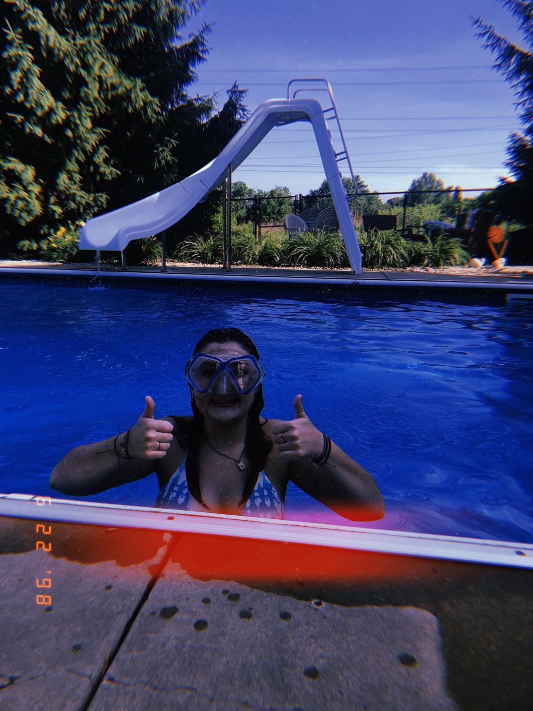 swimming in the pool