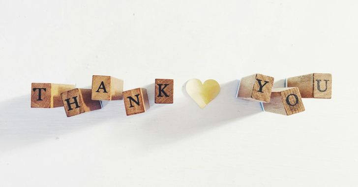 Thank You on wooden blocks