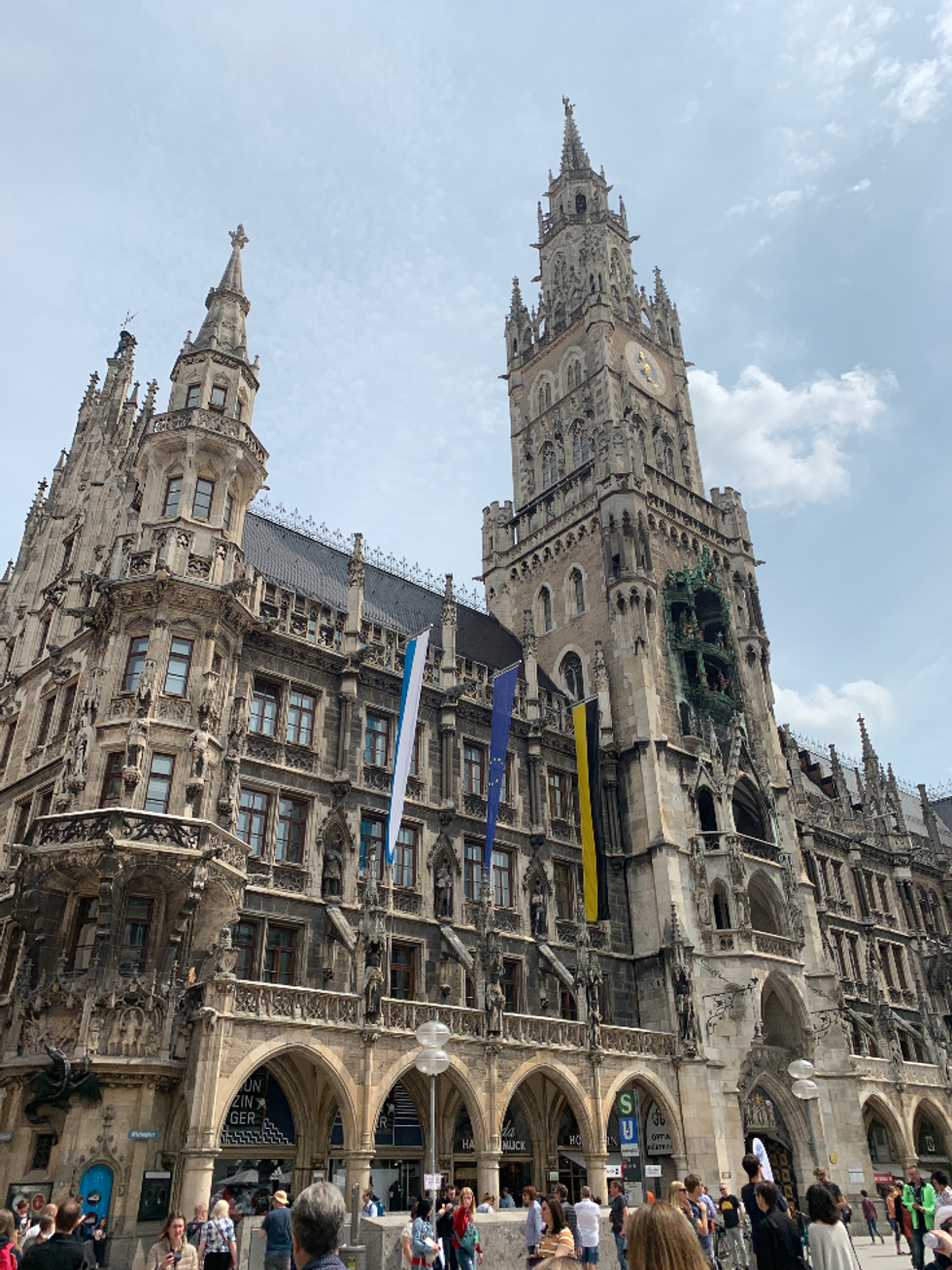 The outside of the church in Munich.