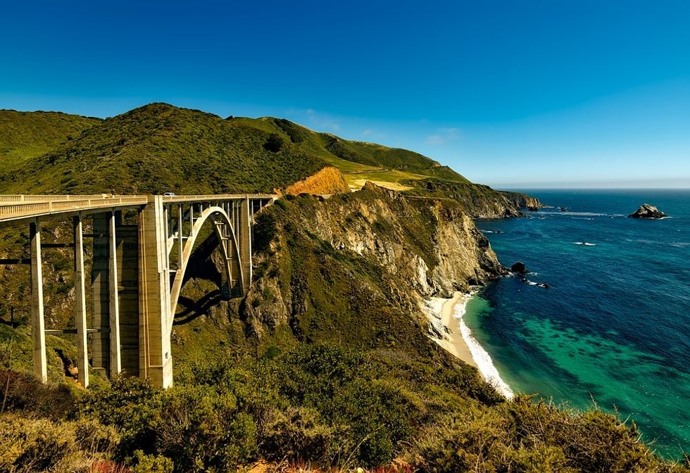 This is an image of the famous Big Sur along the Pacific Coast Highway in California.