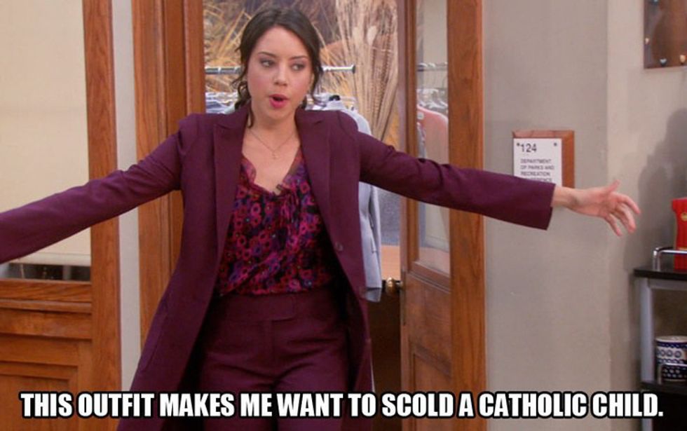 this outfit makes me want to scold a catholic child