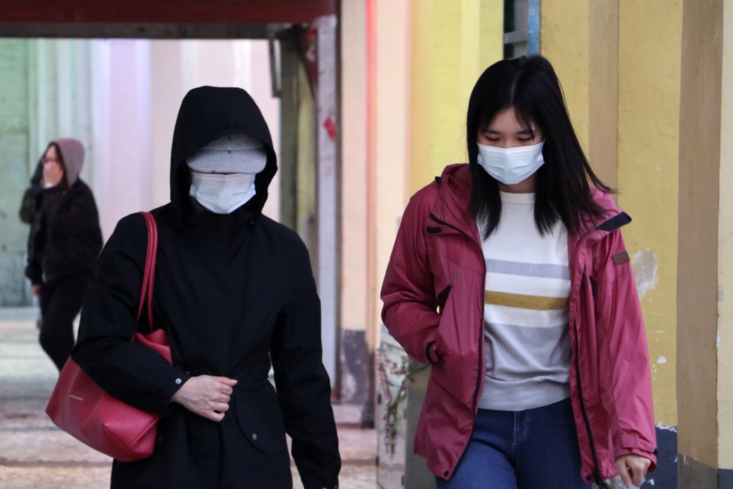 Two Asian women with masks