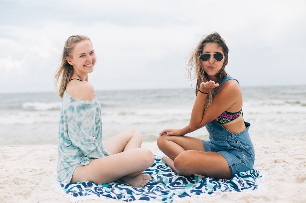 two girls on a beach