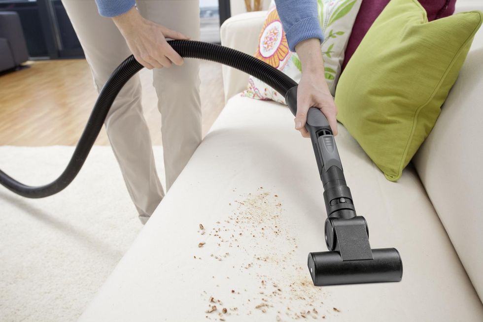 vacuuming upholstery