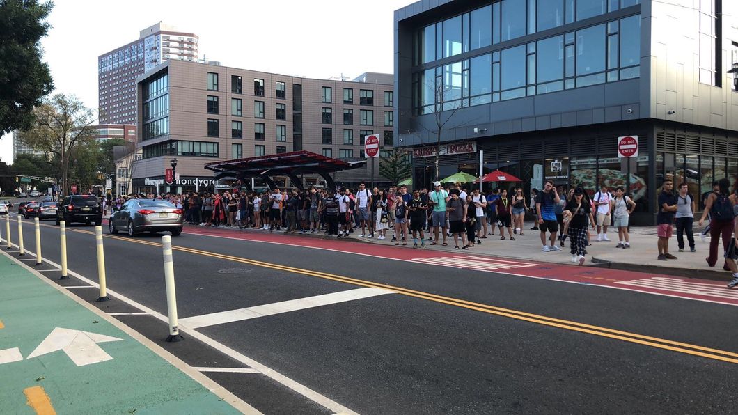 View of the "Scott Hall" bus stop