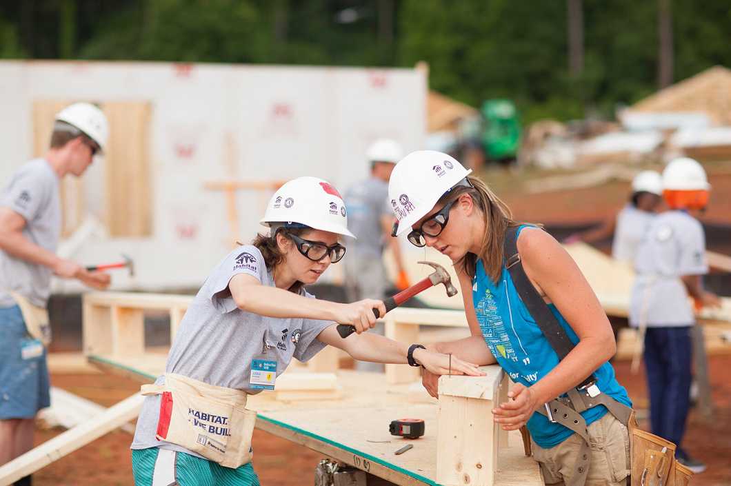volunteers taking a selfie