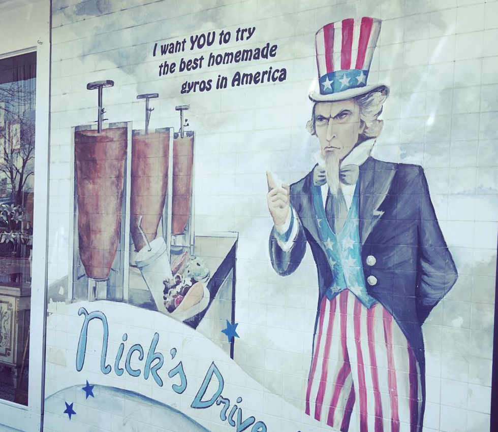 Wall art at Nick's Drive-in in Chicago