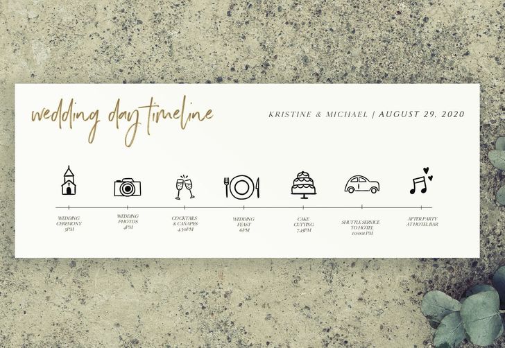 Wedding reception timeline tamplete