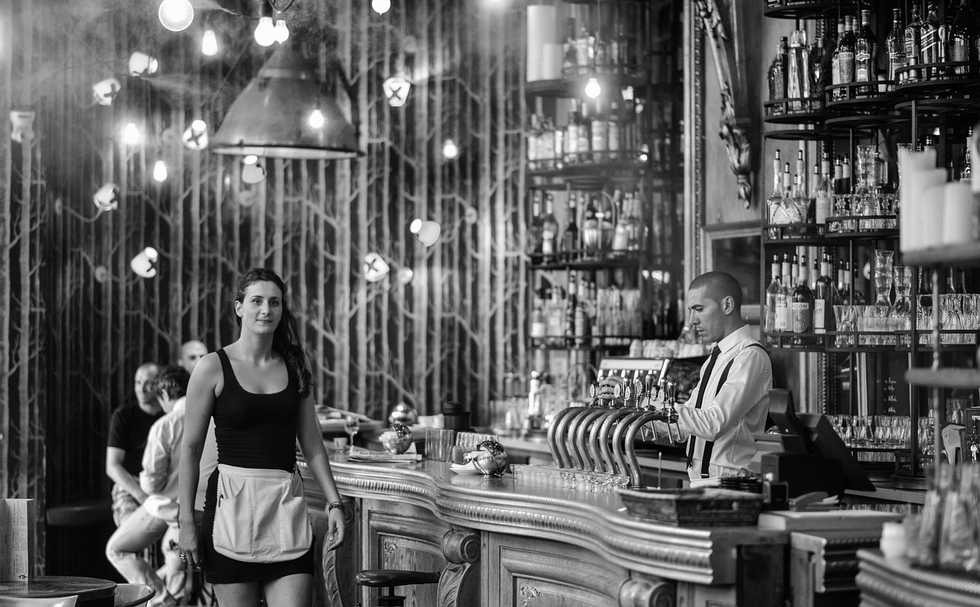 woman at bar