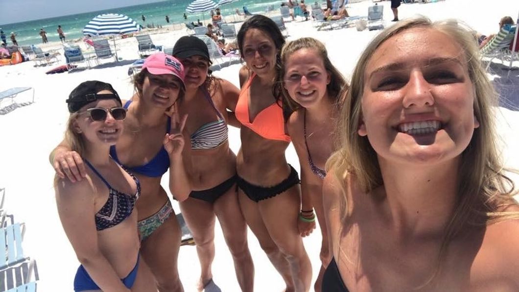 young college women on summer break beach